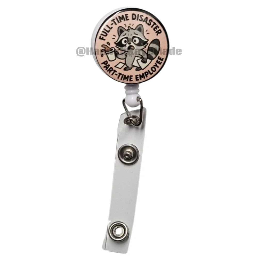 Handmade Full-Time Disaster Badge Reel – Retractable ID Holder